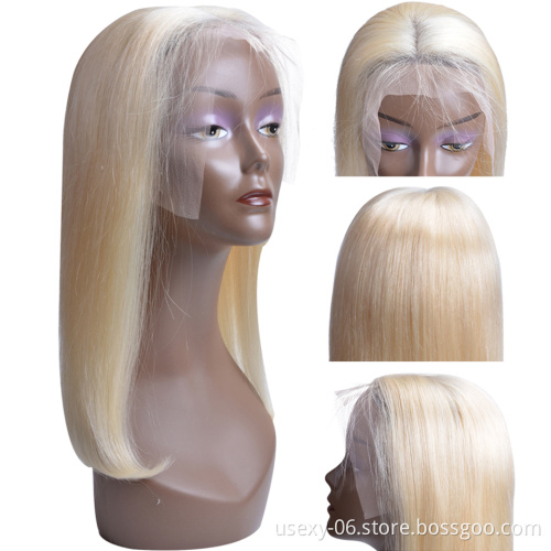 Factory Price 613 Virgin Hair Wig Raw Indian Hair Bob Wig 613 Blonde Lace Front Human Hair Wigs